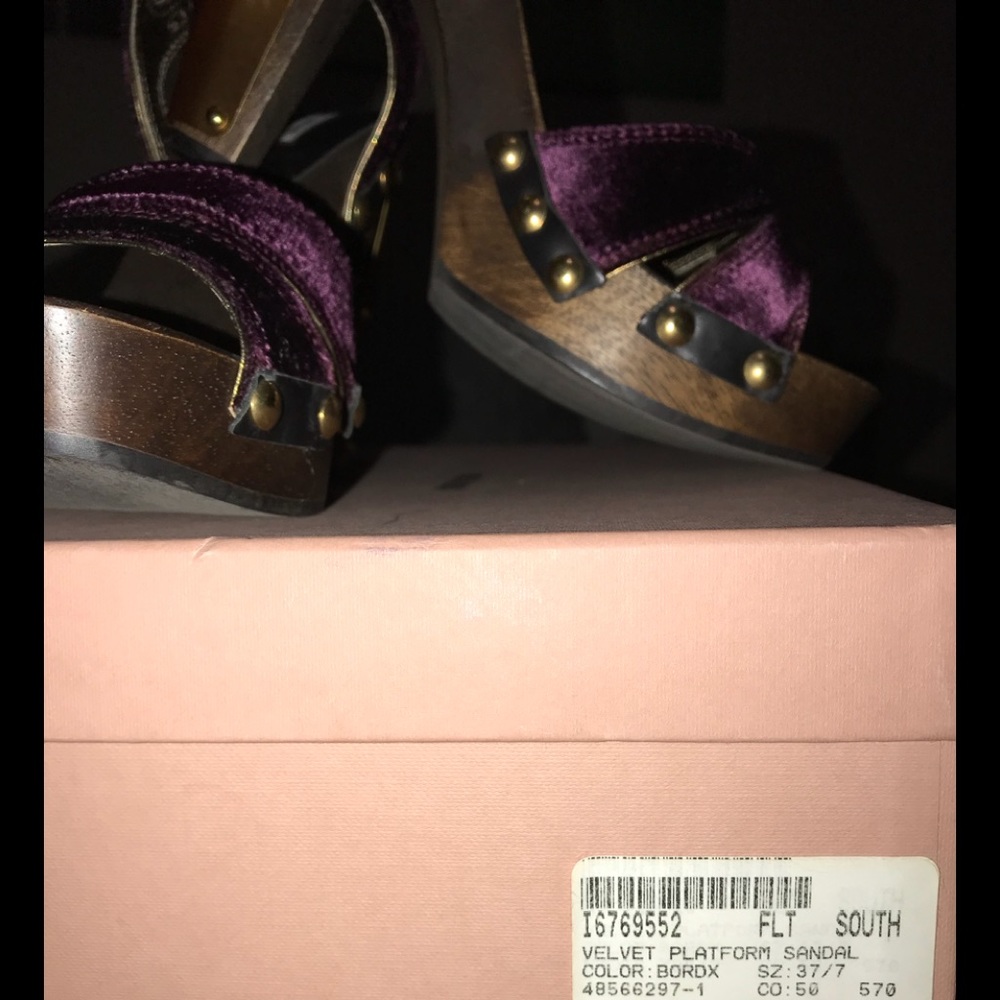 💜MIU MIU Velvet Platform Sandals💜 - Picture 7 of 8
